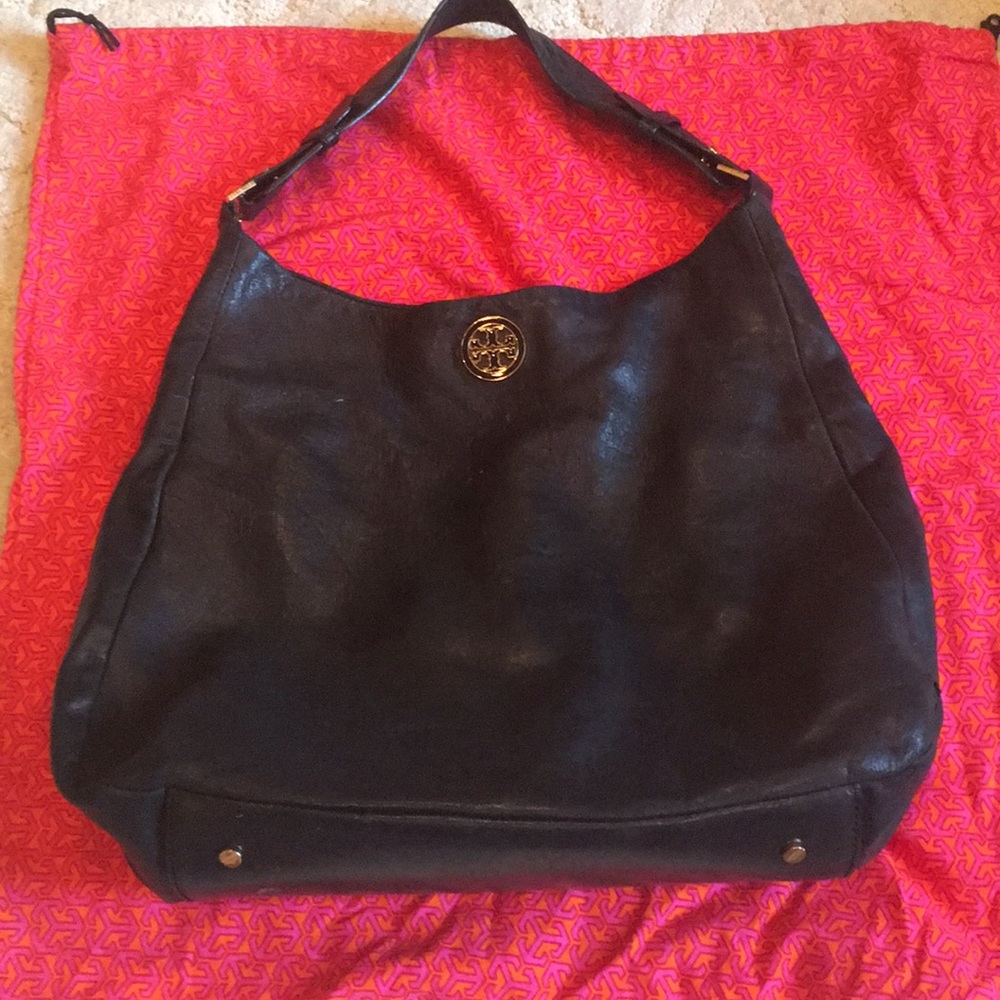 Tory Burch Black Leather Hobo Bag